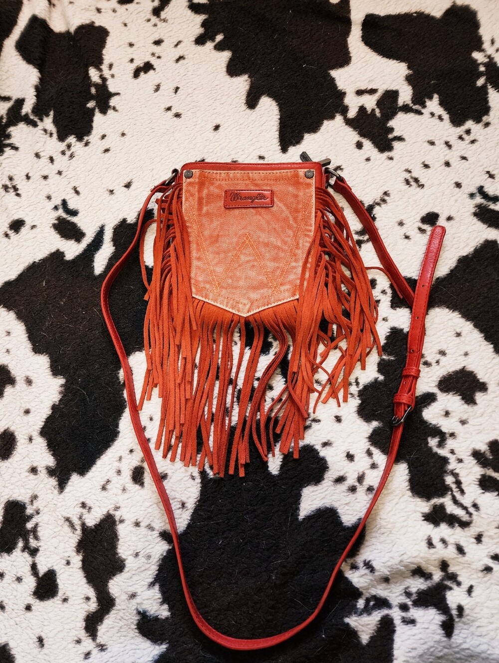 "WRANGLER" WOMEN'S MINI FRINGE BAG - RED